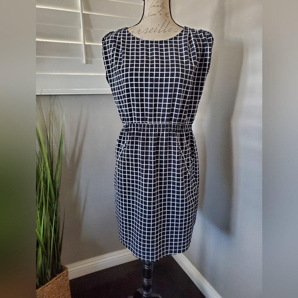 Black and white chequered dress